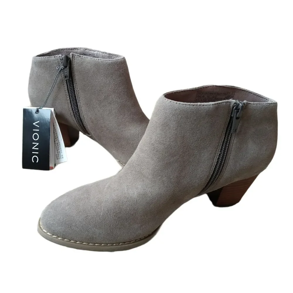 NWT Vionic Comfort Suede Faros Ankle Boots